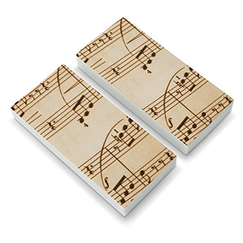 Vintage Sheet Music Notes Musical Score Musician Eraser Set of 2