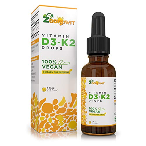 Vegan Vitamin D3 + K2 (MK7) Liquid Drops 100 Plant Based Liquid