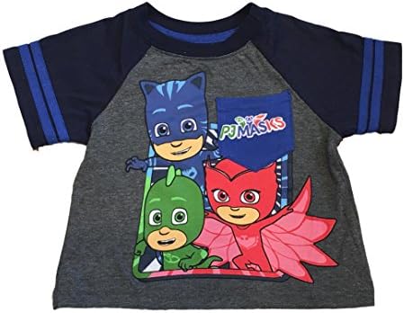 PJ Masks Toddler Boys colorful Printed Graphic Tee With Front Pocket (2T)