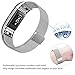 Super Vaule Metal Bands Compatible for Fitbit Charge 2, Milanese Stainless Steel Metal Magnetic Replacement Wristband Small & Large Women Men,Mother's Gift