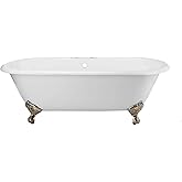 Vintage Tub & Bath Cambridge 60 Inch Cast Iron Double Ended Clawfoot Tub - Rim Faucet Drillings