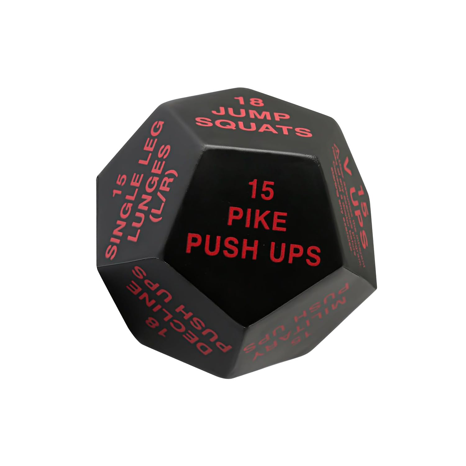 Tabanzhe 12-Sided Fitness Dice – Exercise Dice for Full Body Training, Cardio & HIIT, Fun Workout Accessory for Home Gym, Exercise Classes & Strength Training, Fitness Tool for Motivation(Red)