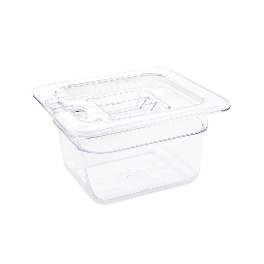 Vogue U240 1/6 Gastronorm Container 100mm 1.05 Litre Clear Catering Food Storage Pan - Image 4