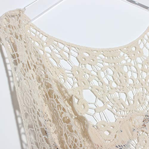 jastie Open Stitch Cardigan Boho Hippie Crochet Vest (Star), Medium - Thumbnail 2