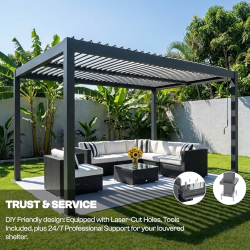 PatioKingdom 10x13 Louvered Pergola Review: Adjustable Aluminum Gazebo Kit image 15
