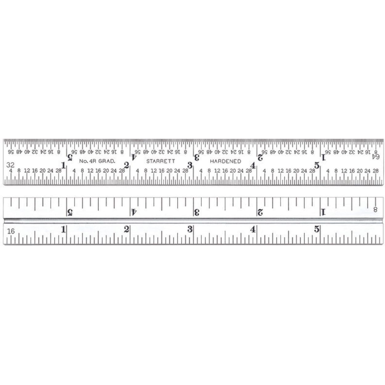 Starrett CB6-4R Combination Square Blade With Inch Graduations, Sets And Bevel Protractors, Satin Chrome Finish, 4R Graduation, 3/4" Width, 5/64" Thickness, 6" Size