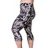 Zerdocean Women's Plus Size Lightweight Printed Capri Leggings style-010 2X