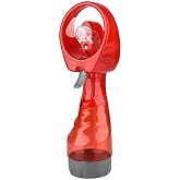 Sapphirem Handheld Mist Spray Bottle Fan Portable Battery Operated Water Mister Fan (Red)