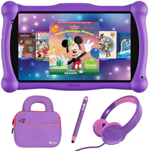 Contixo Disney Kids Learning Tablet Bundle Headphones, Stylus