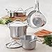 Anolon Nouvelle Stainless Steel Sauce Pan/Saucepan/Saucier with Lid, 2.5 Quart, Silver