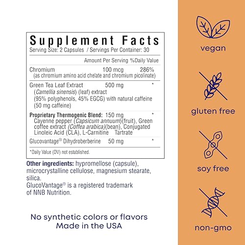HER OWN BOOST, HELPS BOOST ENERGY, SUPPORTS METABOLISM, PROPRIETARY THERMOGENIC BLEND, GREEN TEA LEAF EXTRACT, GLUTEN AND SOY FREE, VEGAN, 60 CAPSULES, 30 SERVINGS, SMALL, MULTI