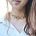 Chicer Fashion Choker Necklace with Annulus for Women and Girls (Gold).