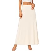 SEAFORM Women's Casual Mid Long Skirts Stretchy Ultra-Soft Flowy Maxi Formal Skirts High Waist Lounge Skirts for Women