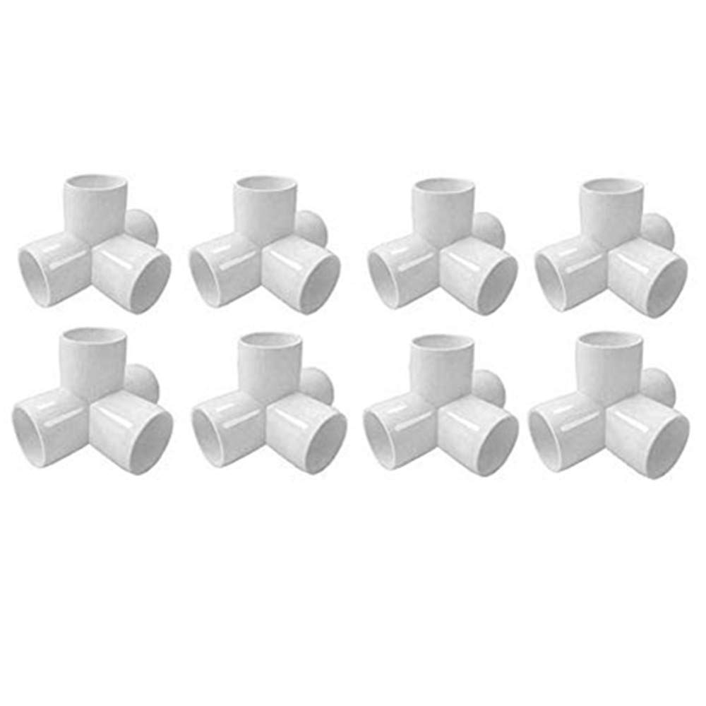 SASONCOGrade PVC Cross Fitting Tube Fittings Tee PVC Fitting Furniture Tee PVC Fitting Elbow Ideal for Display Items Such as Furniture, Shelves, Pool Products (4 Way1/2", 8)