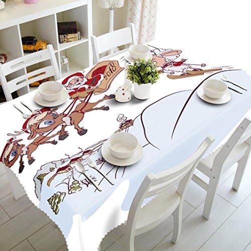TRENDINAO Merry Christmas Rectangular Printed Fabric Party Picnic Tablecloth Home Decor