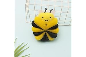 1 Pc Cartoon Bee Bath Loofah Honeycomb Mesh Shower Sponge Kids Bath Ball Body Scrubber Rich Foam Bath Sponge PE Material Bath