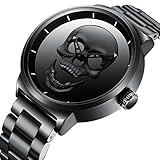 Mens Black Big Face Watches Men 30M Waterproof Large Luxury Casual Stainless Steel Mesh Wrist Watch for Men