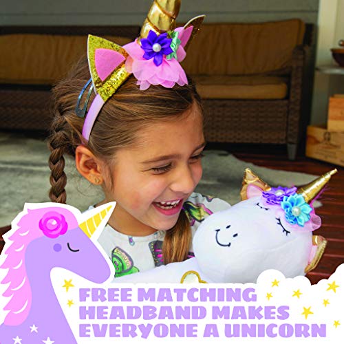 Light Autumn Unicorn Gifts - Unicorn Stuffed Animal - Unicorn Toys for Girls Any Year Old - Bonus Headband and Stickers with Plush Stuffed UnicornToy - Perfect for Any Gift or Party!