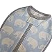 Woombie Original Nursery Swaddling Blanket - for Babies up to 3 Months (Kiss Elephant Blue, 5-13 lbs)