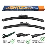 AERO 24"+19" Premium All-Season Beam Windshield Wiper Blades OEM Replacement for Volkswagen VW CC EOS Golf GTI Jetta Passat Rabbit P&H Top Lock (Set of 2)