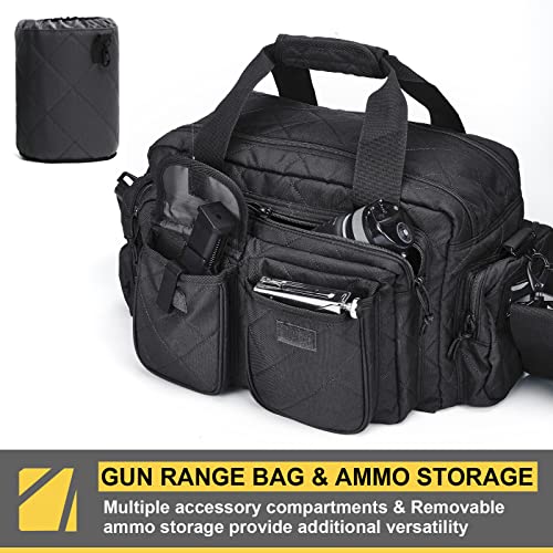 AUMTISC Tactical Gun Range Bag Pistol Case for Handguns and Ammo