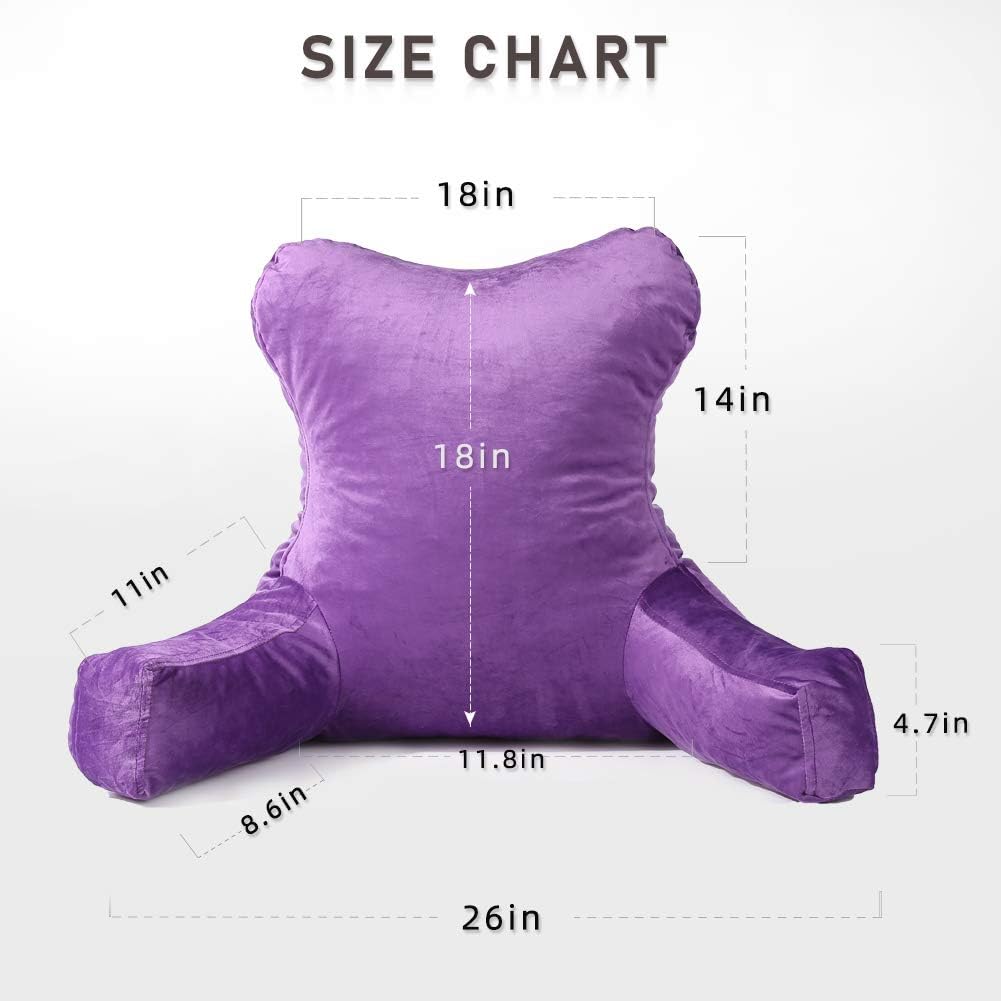 mittaGonG Slim Waist Backrest Reading Pillow with Arms Back Pillows for Sitting in Bed Removable Cover Suited for Ladies: Home & Kitchen