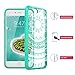 SMARTLEGEND iPhone 8 Plus Case, iPhone 7 Plus Case, [Totem Series] Shock Absorption Full Body Rugged Bumper Clear with Mandala Floral Design Hybrid Protective Case for iPhone 8 Plus/7 Plus- Mint