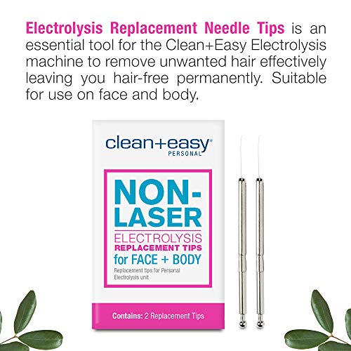 Clean + Easy NonLaser Electrolysis Replacement Tips for Face & Body