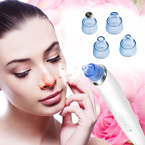 Blackhead Remover Blackhead Vacuum Suction Remover, USB Rechargeable Blackhead Comedo Vacuum Suction Facial Pore Cleanser Acne Extractor, Electric Skin Cleaner Blackhead Extraction Tool, (White)