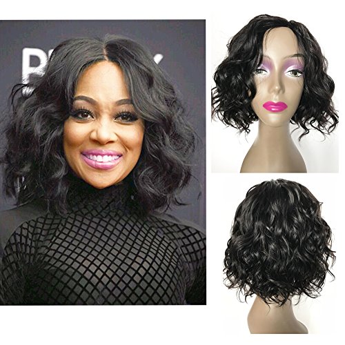 Human Hair Wig 12 Inches Short Bob Human Hair Wigs For Black Women None Lace Front Human Hair Wigs for African American Women Remy Wigs with Baby Hair Short Curly Wigs for Black (loose wave wig 12")