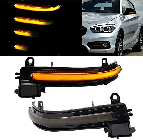 Paddsun Side Rearview Mirror Indicator Blinker Light Sequential Dynamic Turn Signal For BMW 4 3 2 1 Series i3 X1 E84 Turn Signal Light lens Yellow Light for Side Door Wing Mirror