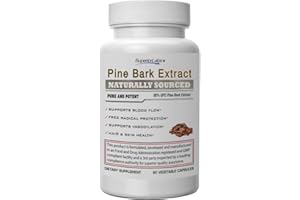 Superior Labs Pine Bark Extract 200 mg – 95% OPC French Maritime Bark, Pure Non-GMO Formula for Healthy Circulation & Blood Flow, Heart, Skin & Hair Support, Free-Radical Defense, 90 Veg Caps