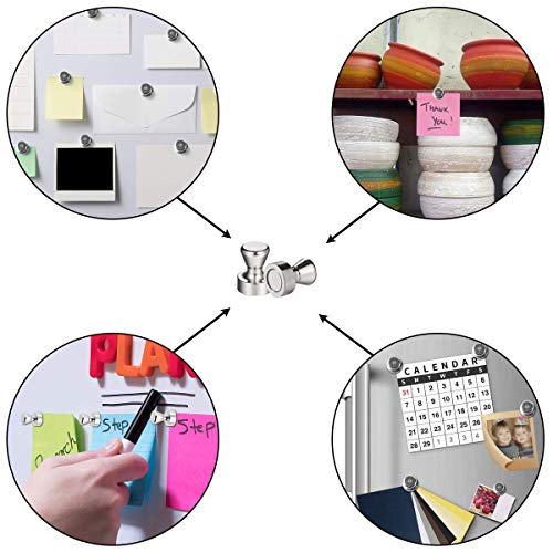 Aistuo Magnete für Magnettafel,15 Stücke Magnetische Push Pins für Kühlschrank, N52 Magnete mit Griff,Magnettafel und Whiteboard