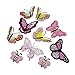 18 Piece Pink Butterfly Embroidery Applique Patch Iron on Cotton Applique Butterfly Patch