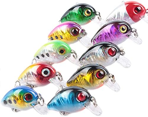 YX 10pcs/lot Crankbaits Fishing Lures Shallow Diving Topwater Lures 3cm/1.18''