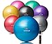 Wacces Professional Exercise, Stability and Yoga Ball for Fitness, Balance & Gym Workouts- Anti Burst - Quick Pump Included (Black, 65 cm)