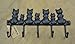 Lulu Decor, Cast Iron Seven Cat Key Hooks Wall Mounted Key Hooks - Decor for Cat Lovers - Unique Hanger - Cat Decor - Key Holder for Wall - Cat Key Hook Hanger (Black)