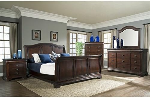 Picket House Furnishings Conley 5 Piece Queen Sleigh Bedroom Set in Cherry