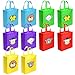 Ava & Kings Fabric Tote Party Favor Goodie Gift Bags for Candy, Treats, Toys, Loot - Birthdays, Showers, Easter, Halloween, Lunch, Grocery - Set of 10 - Safari Animal Face Theme