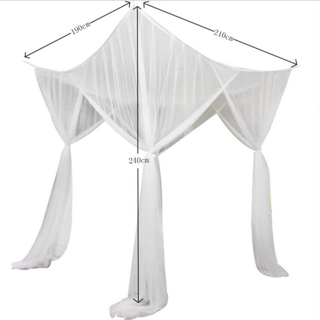 Tinyuet Bed Canopy, 190×210×240cm Universal Square Mosquito Net, Hanging Bed Curtain for Most Size Bed - White: Baby