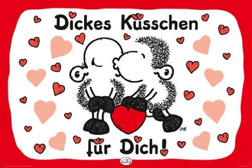 Empire 376572 Sheepworld Affiche Avec Slogan En Allemand Dickes Kusschen Gros Bisous Pour Toi 91 5 X 61 Cm Amazon Fr Cuisine Maison