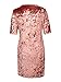 HIKARE Women's Vintage Crushed Velvet Short Sleeve T Shirt Mini Dress Pink Size XL