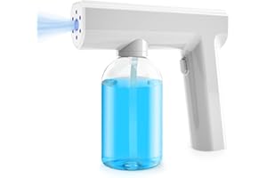 AIUMMO Disinfectant Fogger Machnie, Rechargeable Nano Steam Gun, Protable Handheld Electric ULV Sprayer with Blue Light Atomizer for Outdoor Indoor, Home, Office, School or Garden