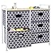 Wide Dresser Storage Tower 5 Drawer Chest, Sturdy Steel Frame, Wood Top, Easy Pull Fabric Bins,Organizer Unit for Bedroom, Playroom, Entryway, Closets, Lantern Printing Gray/White
