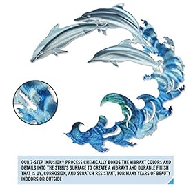 Next Innovations 3D Metal Wall Art - Dolphin Theme Beach Wall Art - Handmade in The USA for Use Indoors or Outdoors 51o8l6IrLAL