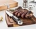 Viking Culinary German Stainless Steel Pakkawood Steak Knife Set, 6 Piece, Includes Wooden Gift Box, Handwash Only, Water & Stain Resistant Handles, Black
