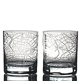 Greenline Goods Whiskey Glasses - 10 Oz Tumbler Gift Set for Philadelphia Lovers | Etched with Philadelphia Map | Old Fashioned Rocks Glass - Set of 2