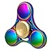 Fancy Home Titanium EDC Quiet Tri Fidget Hand Spinner 5-8 Minutes Anxiety and Stress Relief Toy for ADD ADHD Colorful Rainbow Blue