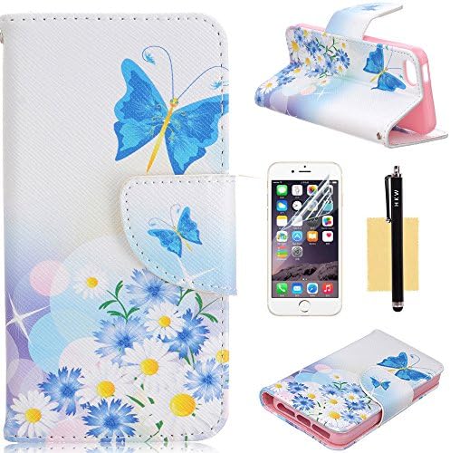 iPhone SE Case,iPhone 5/5s/SE Case Wallet,HKW (TM) Butterfly Blossom Premium PU Leather Flip Magnetic Closure Protective shell wallet Case Cover with Kickstand for iPhone 5/5S/SE/5SE (MA1145)