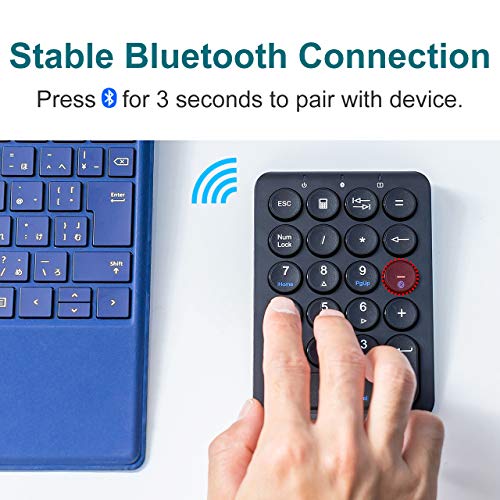 SANWA Bluetooth Numeric Keypad, Rechargeable Wireless Ten Key Number